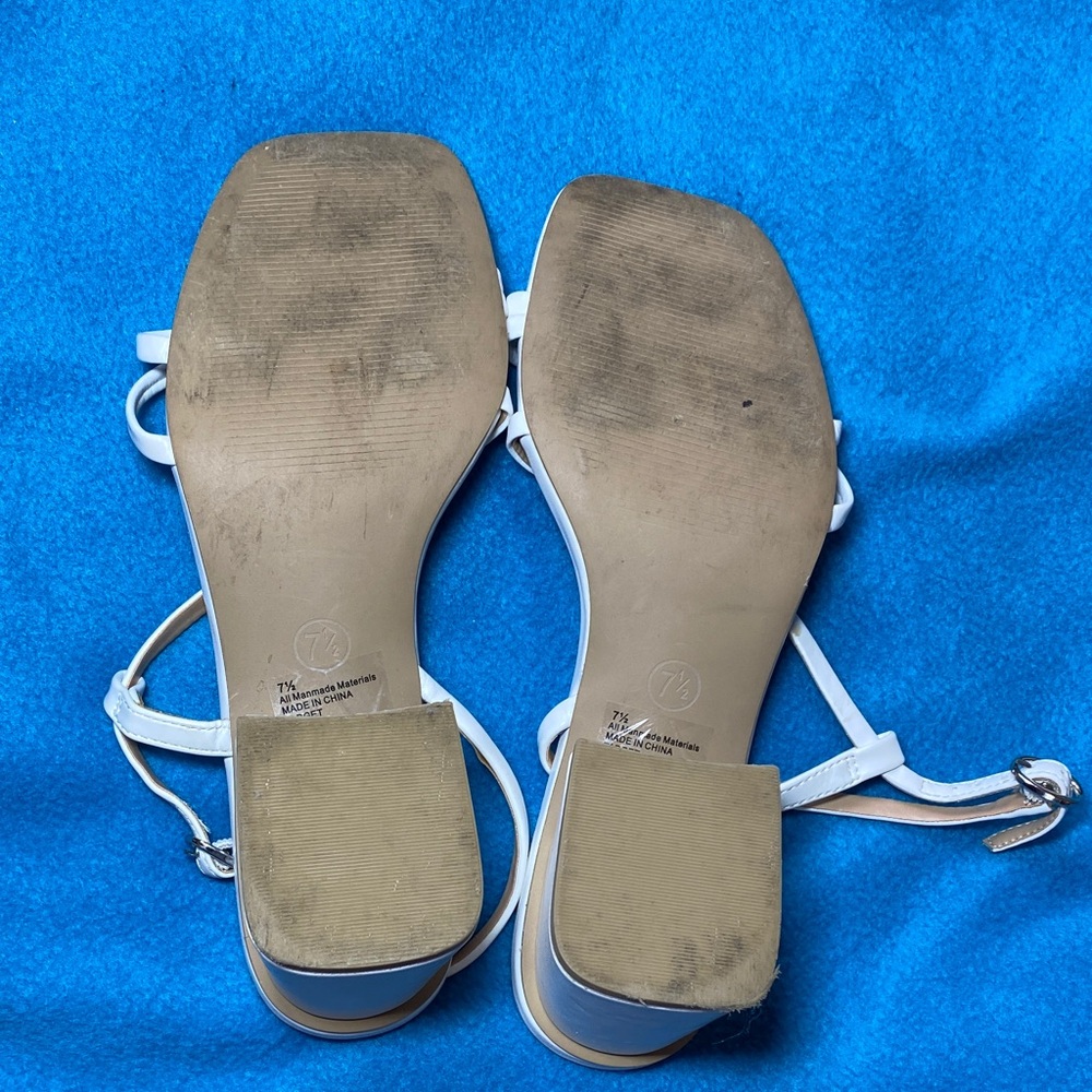 wild fable White Strappy Square-Toe Slingback Heels - Picture 7 of 10